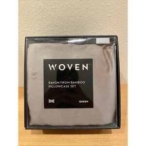 Malouf‎ Woven Rayon from Bamboo Pillow Case Set of 2 Queen Gray